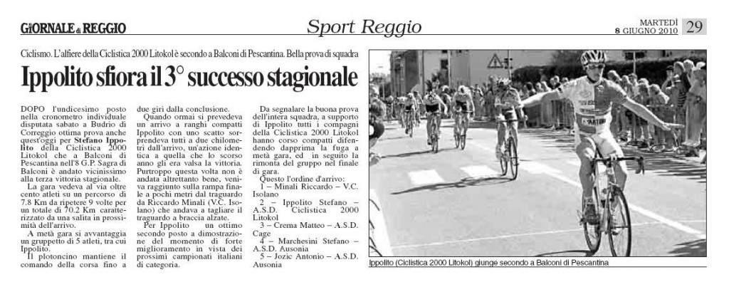 Il Giornale di Reggio 08/06/2010