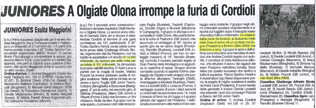 Giornale Varese 19/04/2010