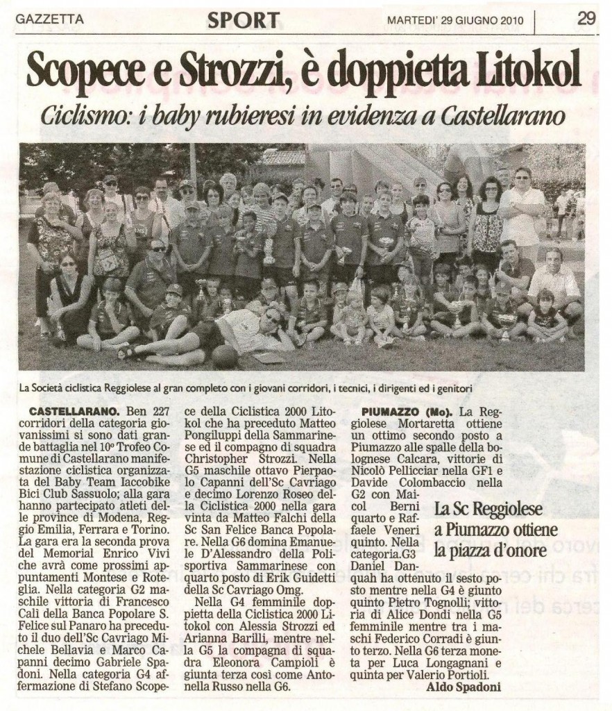 La Gazzetta di Reggio 29/06/2010
