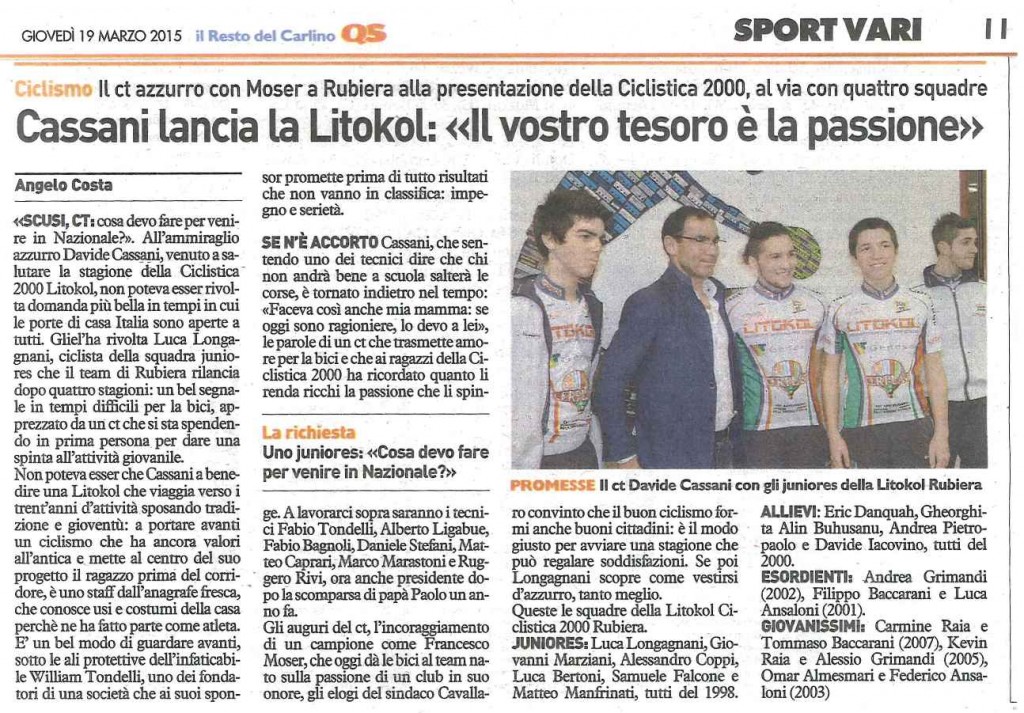 Il resto del carlino 19-03-2015 Il resto del carlino 19/03/2015