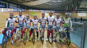 I nostri atleti in allenamento al velodromo di Montichiari. 